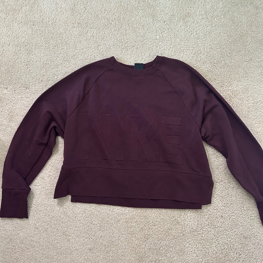 Nike Cropped, Oversized Sweatshirt, Maroon